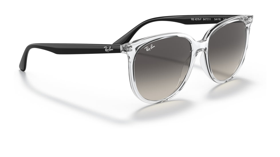 Ray-Ban RB4378F Sunglasses, Transparent Frame, Grey Gradient Lens, Asian Fit, 54, RB4378F-647711-54