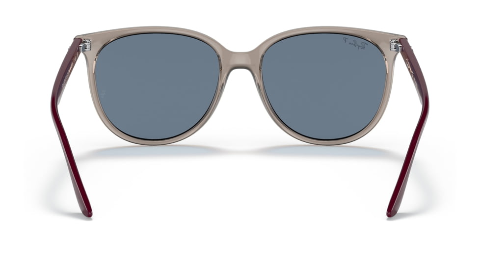 Ray-Ban RB4378F Sunglasses, Transparent Grey Frame, Dark Blue Lens, Polarized, Asian Fit, 54, RB4378F-65722V-54