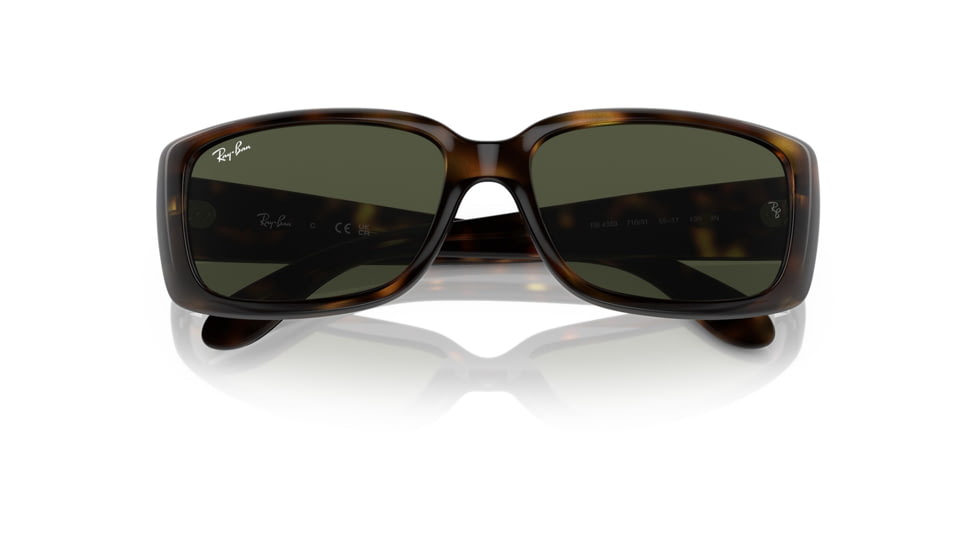 Ray-Ban RB4389 Sunglasses - Womens, Havana Frame, Green Lens, 55, RB4389-710-31-55