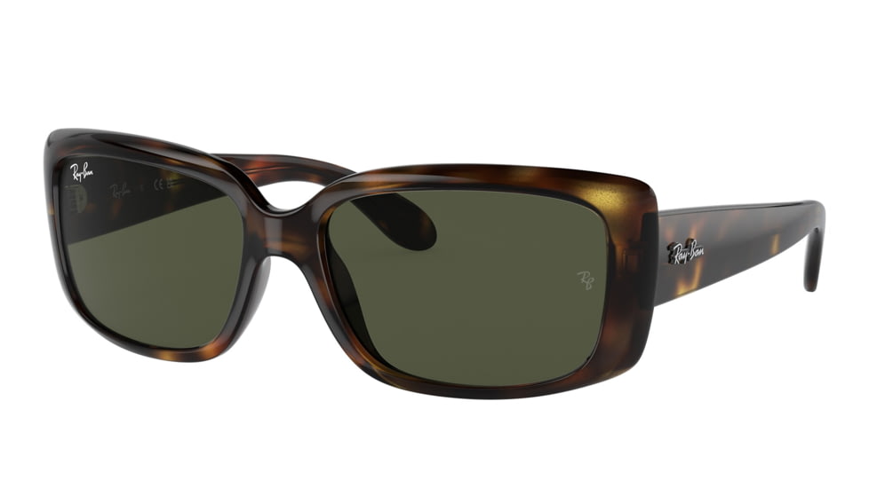 Ray-Ban RB4389 Sunglasses - Womens, Havana Frame, Green Lens, 55, RB4389-710-31-55