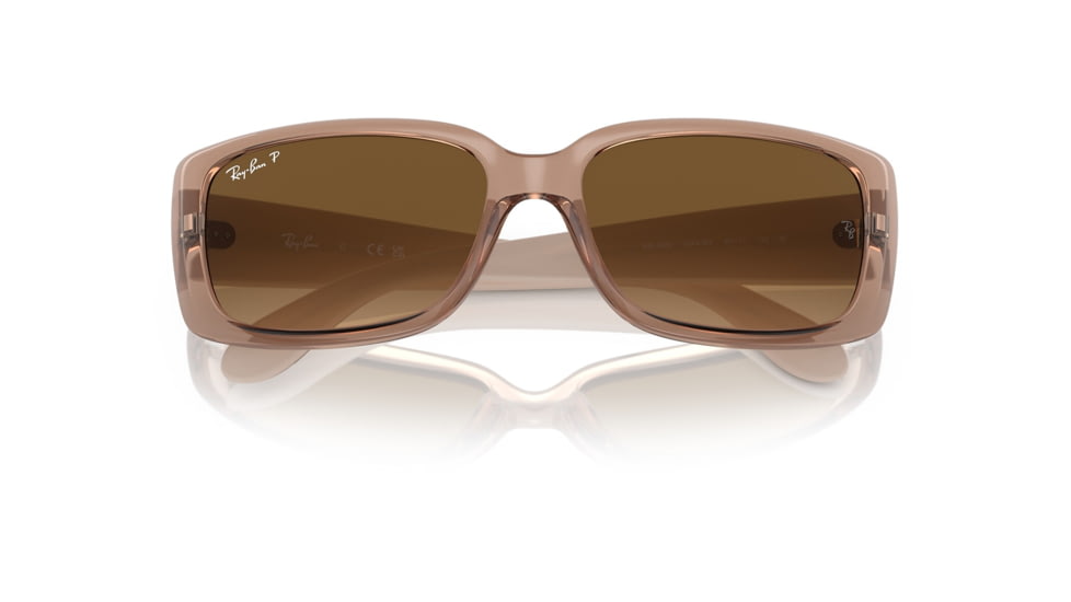 Ray-Ban RB4389 Sunglasses - Womens, Transparent Brown Frame, Brown Gradient Polarized Lens, 55, RB4389-6644M2-55