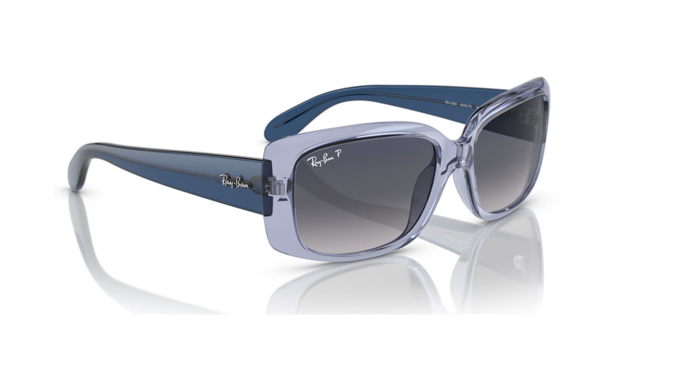Ray-Ban RB4389 Sunglasses - Womens, Transparent Light Violet Frame, Blue Gradient Polarized Lens, 55, RB4389-664578-55