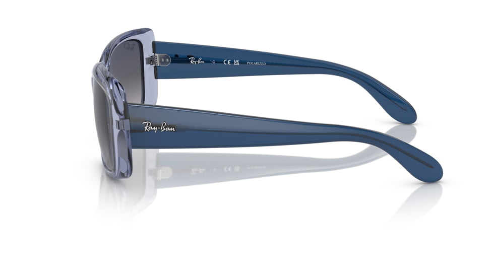 Ray-Ban RB4389 Sunglasses - Women's, Transparent Light Violet Frame, Blue Gradient Polarized Lens, 55, RB4389-664578-55