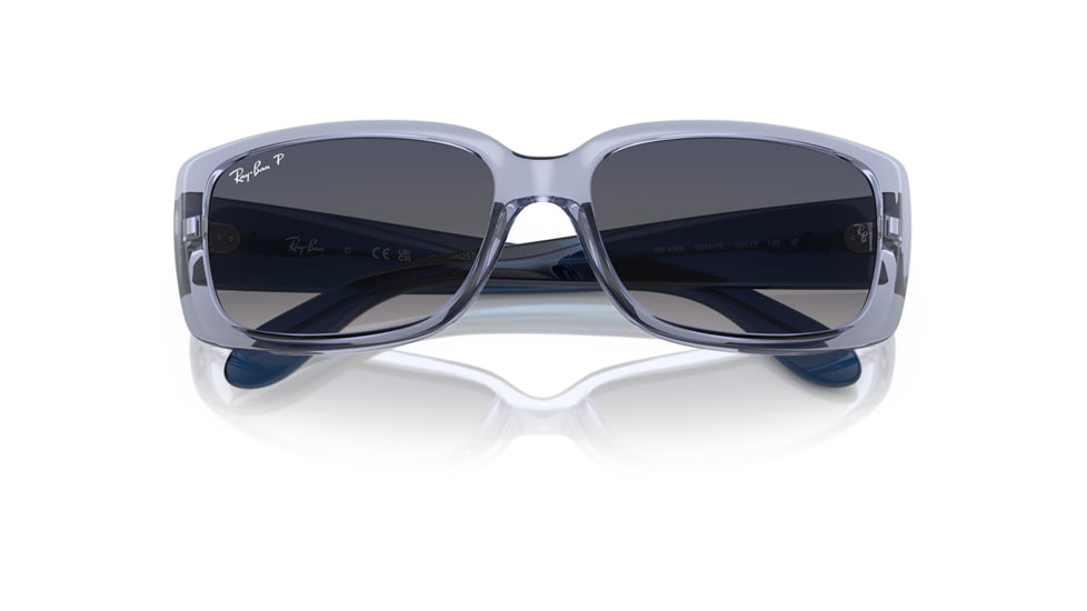 Ray-Ban RB4389 Sunglasses - Womens, Transparent Light Violet Frame, Blue Gradient Polarized Lens, 55, RB4389-664578-55
