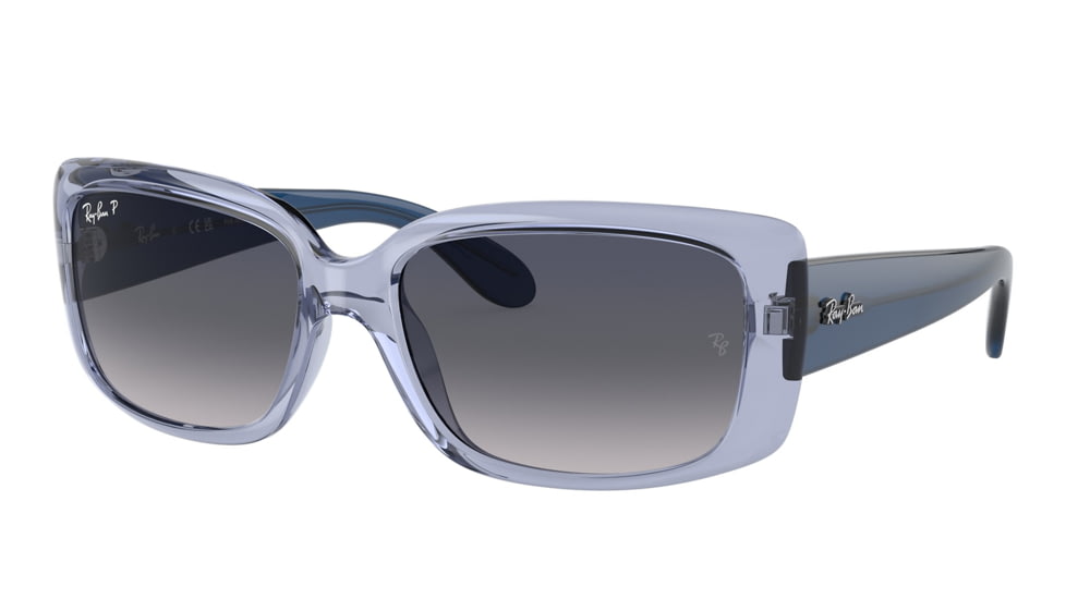 Ray-Ban RB4389 Sunglasses - Womens, Transparent Light Violet Frame, Blue Gradient Polarized Lens, 55, RB4389-664578-55