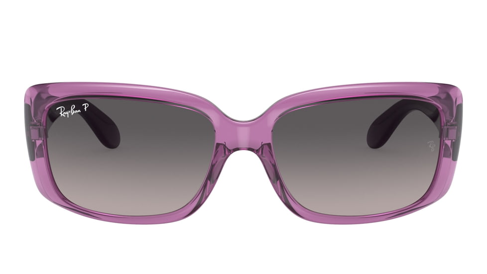 Ray-Ban RB4389 Sunglasses - Womens, Transparent Violet Frame, Grey Gradient Polarized Lens, 55, RB4389-6443M3-55