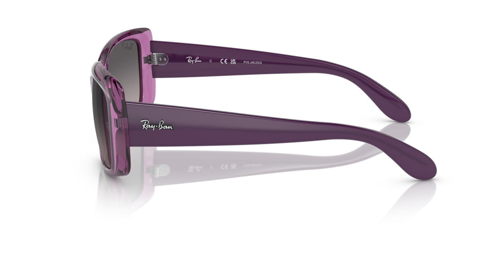 Ray-Ban RB4389 Sunglasses - Womens, Transparent Violet Frame, Grey Gradient Polarized Lens, 55, RB4389-6443M3-55