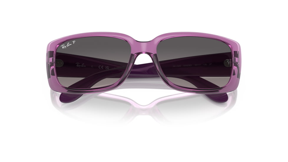 Ray-Ban RB4389 Sunglasses - Womens, Transparent Violet Frame, Grey Gradient Polarized Lens, 55, RB4389-6443M3-55