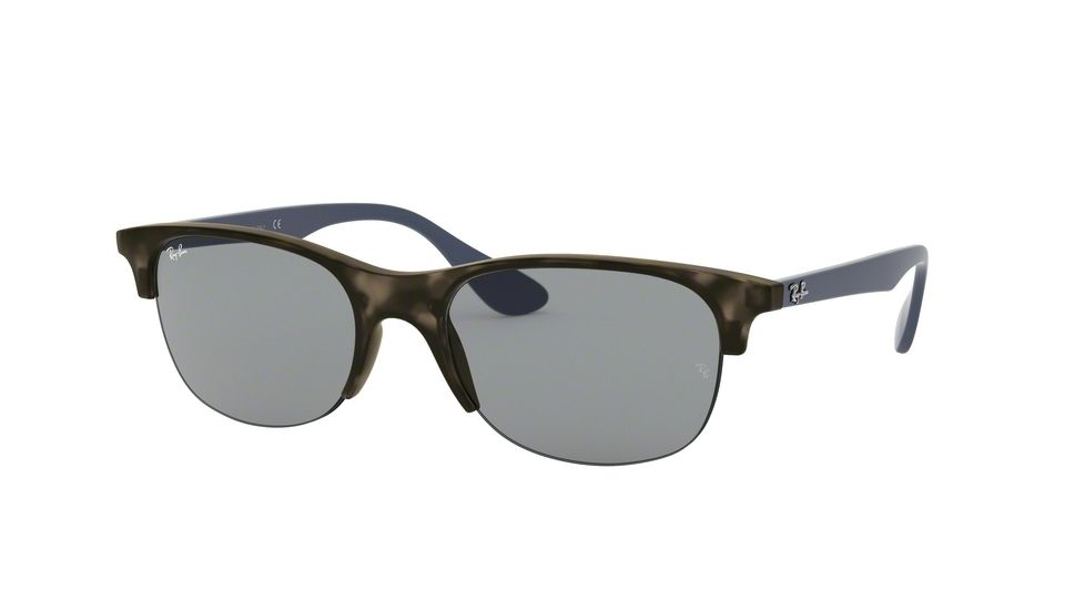 Ray-Ban RB4419 Progressive Prescription Sunglasses, 54mm, Grey Havana/Blue, RB4419-6421-1-54-PRO