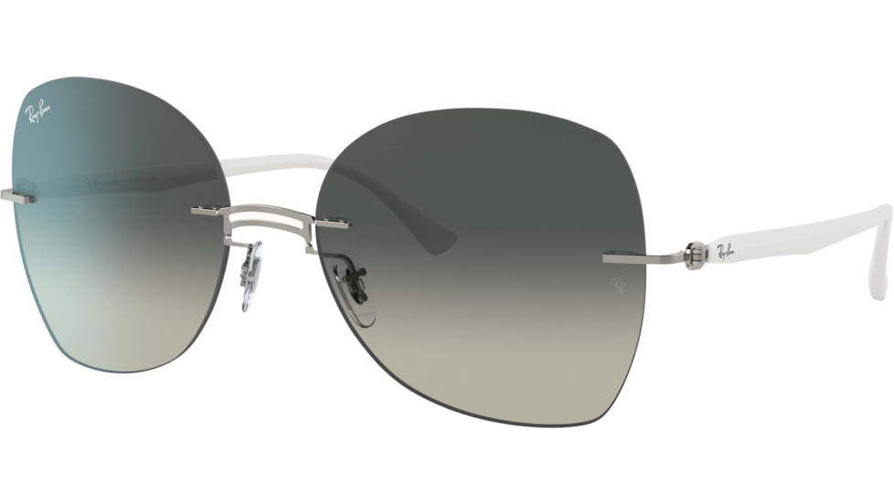 Ray-Ban RB8066 Sunglasses, White On Silver, 58, RB8066-003-11-58