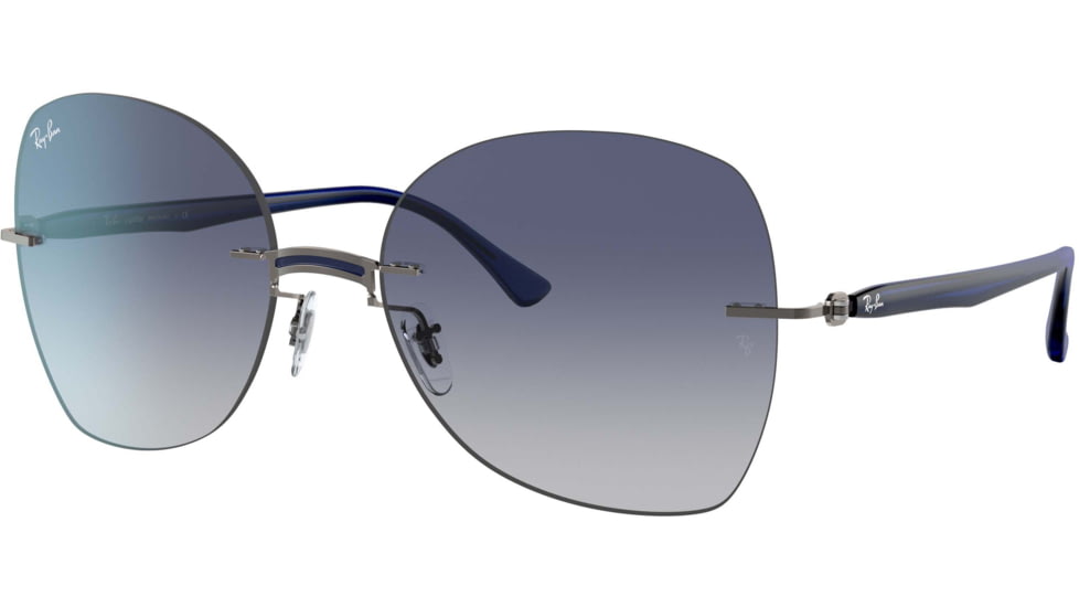 Ray-Ban RB8066 Sunglasses, Blue On Gun Metal, 58, RB8066-004-4L-58