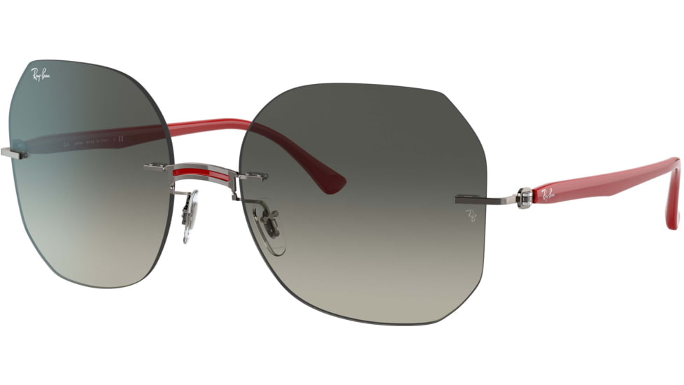 Ray-Ban RB8067 Sunglasses, Red On Gun Metal, 57, RB8067-004-11-57