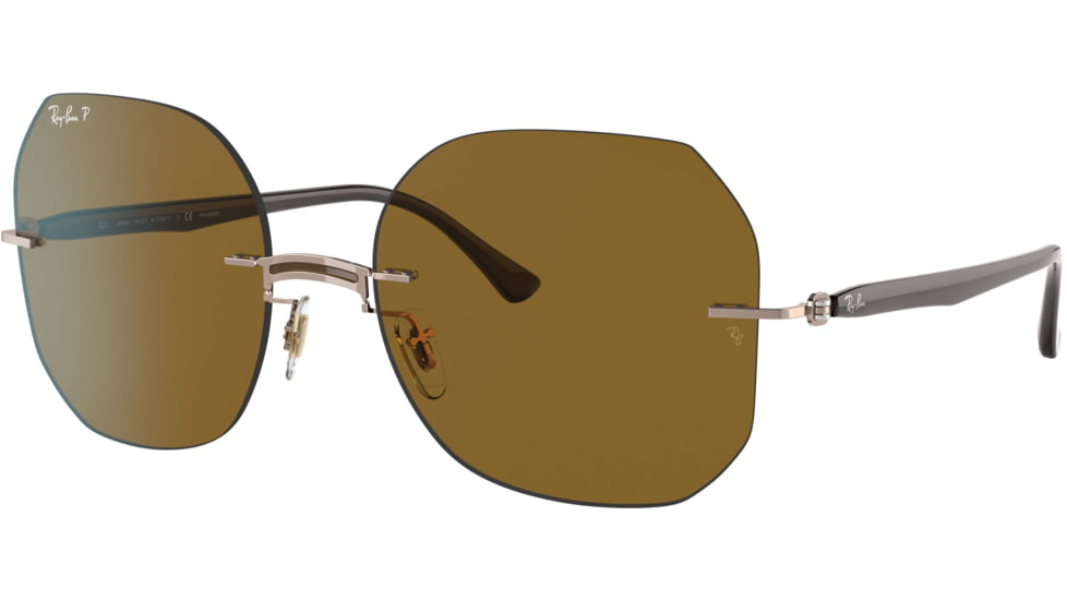 Ray-Ban RB8067 Sunglasses, Brown On Light Brown, 57, RB8067-155-83-57