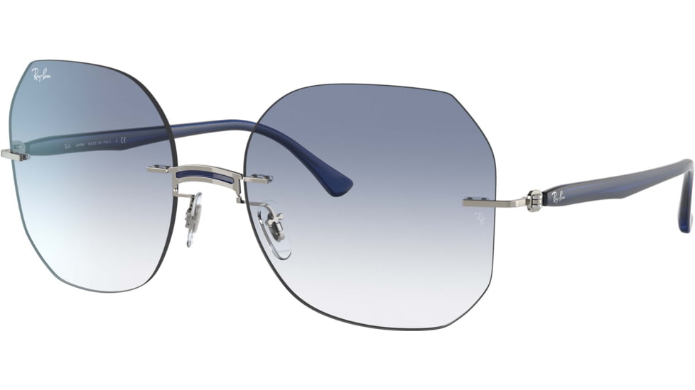 Ray-Ban RB8067 Sunglasses, Blue On Silver, 57, RB8067-003-19-57