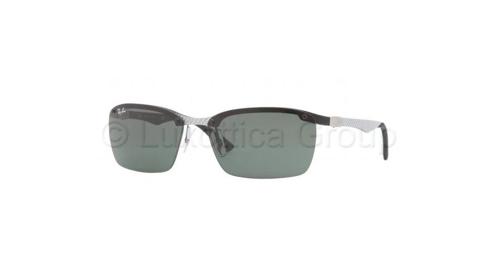 Ray-Ban RB8312 Single Vision Prescription Sunglasses RB8312-125-71-60 - Lens Diameter 60 mm, Lens Diameter 60 mm, Frame Color Light Carbon+black Rubber
