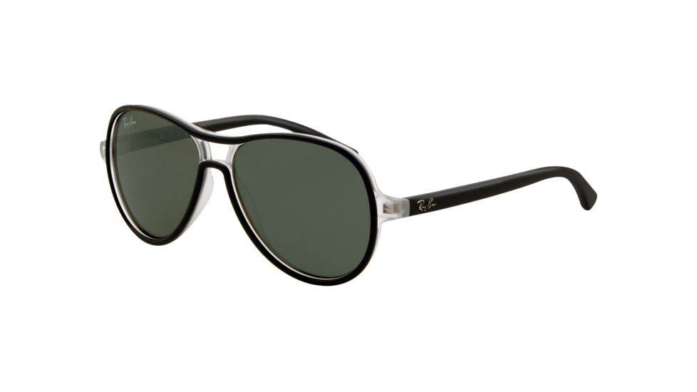 Ray-Ban RJ9055S Sunglasses 190/71-5012 - Black Transparent Frame, Green Lenses