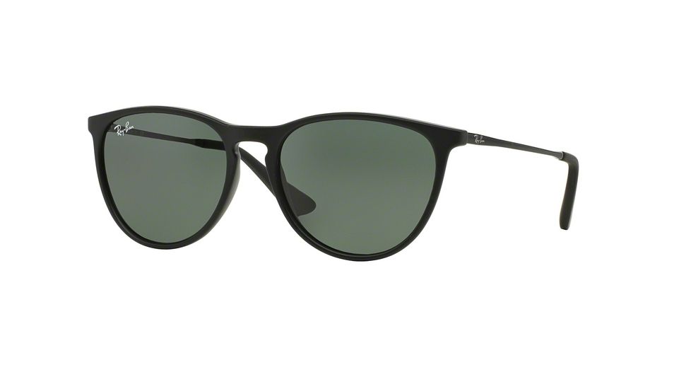 Ray-Ban RJ9060S Sunglasses 700571-50 - Rubber Black Frame, Green Lenses