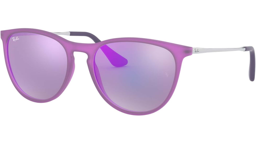 Ray-Ban RJ9060S Sunglasses 70084V-50 - Violet Fluo Trasp Rubber Frame, Grey Mirror Violet Lenses