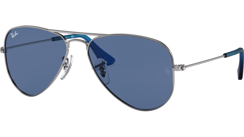 Ray-Ban RJ9506S Aviator Sunglasses - Kid's, Silver, Dark Blue, 50, RJ9506S-212-80-50