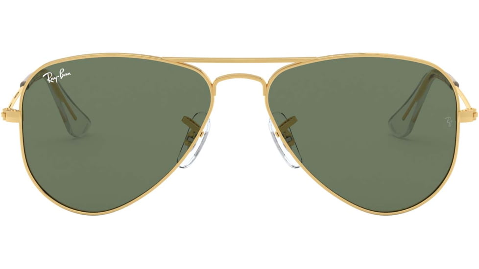 Ray-Ban RJ9506S Junior Aviator Sunglasses - Kid's, Gold Frame, Green Lenses, 223/71-52