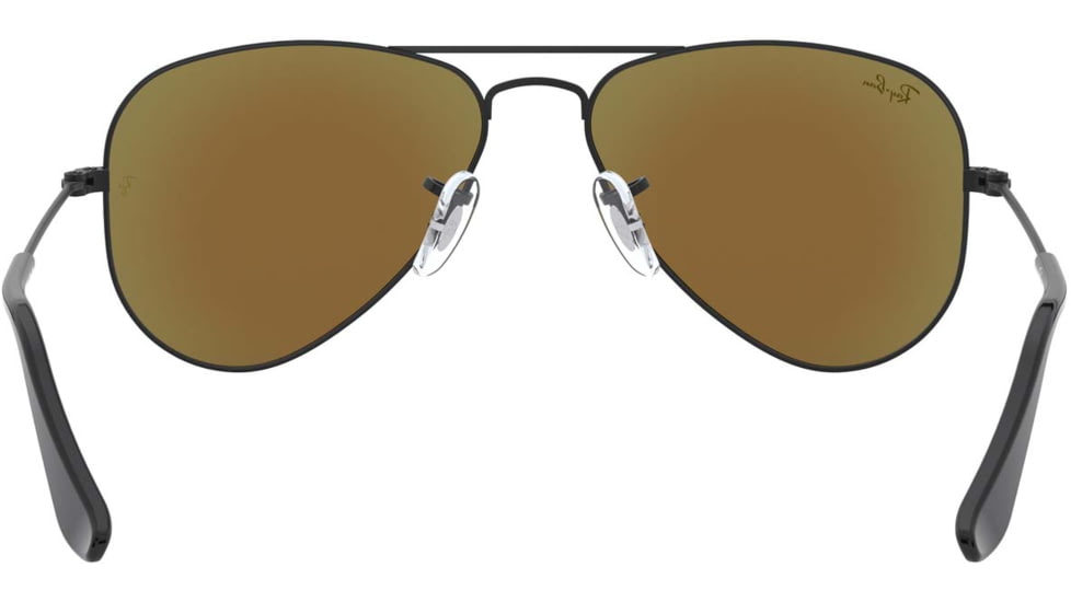 Ray-Ban RJ9506S Junior Aviator Sunglasses - Kid's, Matte Black Frame, Blue Mirror Lenses, 201/55-50