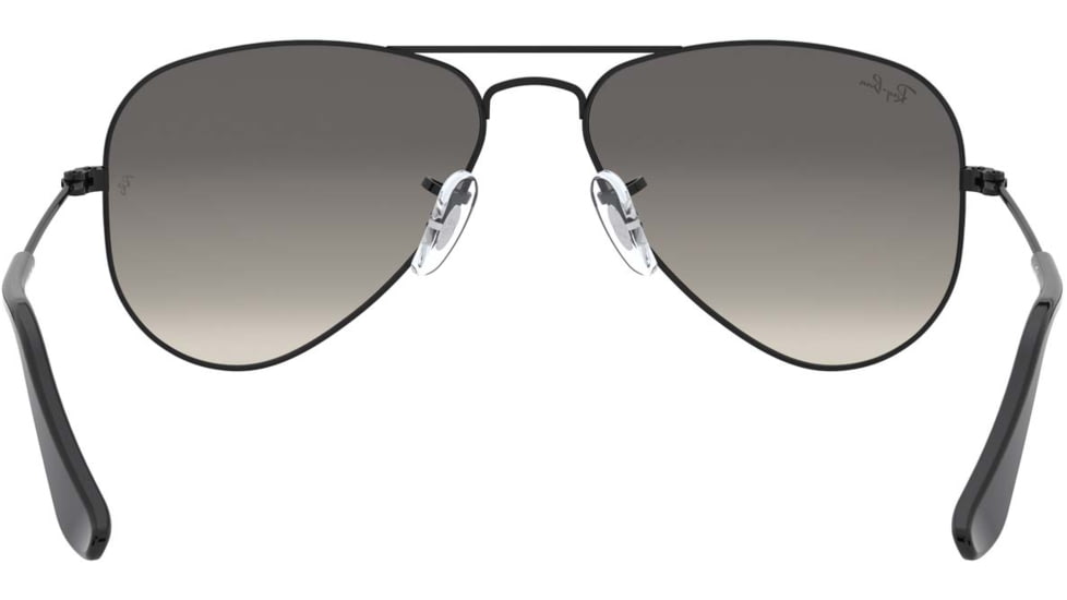 Ray-Ban RJ9506S Junior Aviator Sunglasses - Kid's, Shiny Black Frame, Light Grey Gradient Dark Grey Lenses, 220/11-50