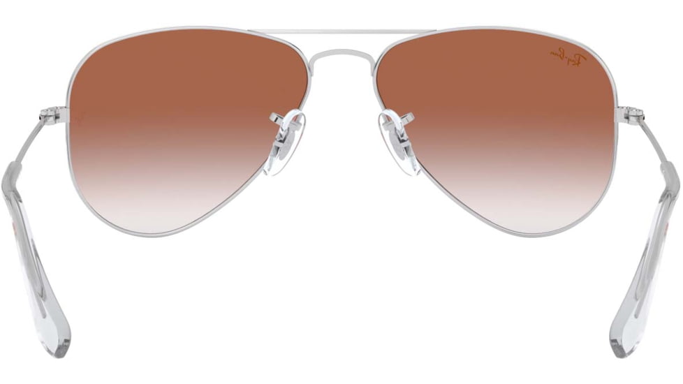 Ray-Ban RJ9506S Junior Aviator Sunglasses - Kid's, Silver On Top Red Frame, Red Mirror Red Lenses, 274/V0-50