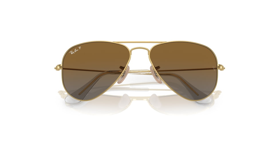 Ray-Ban RJ9506S Junior Aviator Sunglasses - Kids, Arista Frame, Gradient Brown Polarized Lens, 50, RJ9506S-223-T5-50