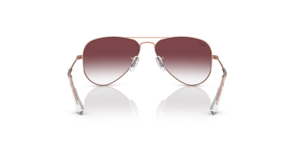 Ray-Ban RJ9506S Junior Aviator Sunglasses - Kids, Rose Gold Frame, Clear Gradient Dark Violet Lens, 50, RJ9506S-291-8H-50