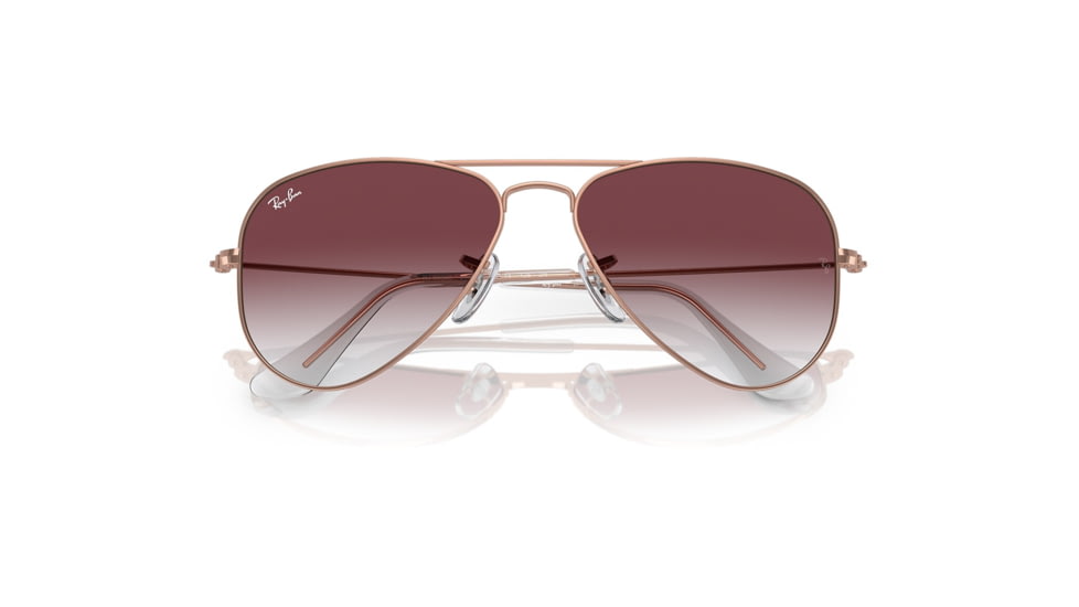 Ray-Ban RJ9506S Junior Aviator Sunglasses - Kids, Rose Gold Frame, Clear Gradient Dark Violet Lens, 50, RJ9506S-291-8H-50