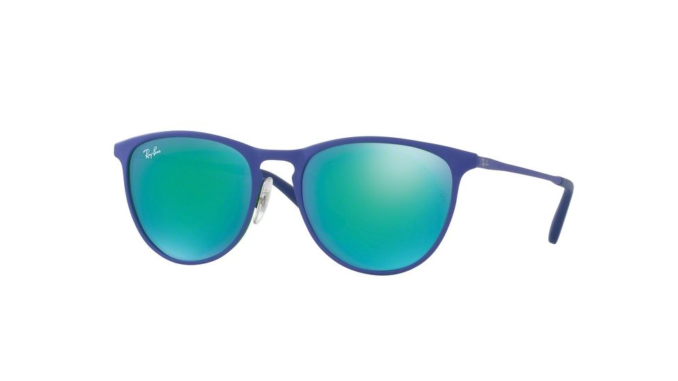 Ray-Ban RJ9538S Sunglasses 255/3R-50 - Rubber Green/blue Frame, Flash Green Lenses