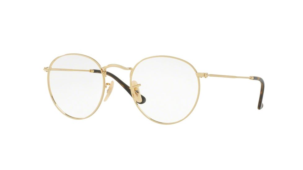 Ray-Ban ROUND METAL RX3447V Eyeglass Frames 2500-50 - Gold Frame