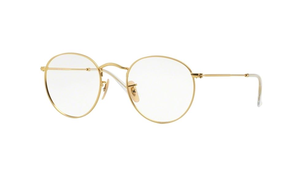 Ray-Ban ROUND METAL RX3447V Eyeglass Frames 2730-50 - Matte Gold Frame