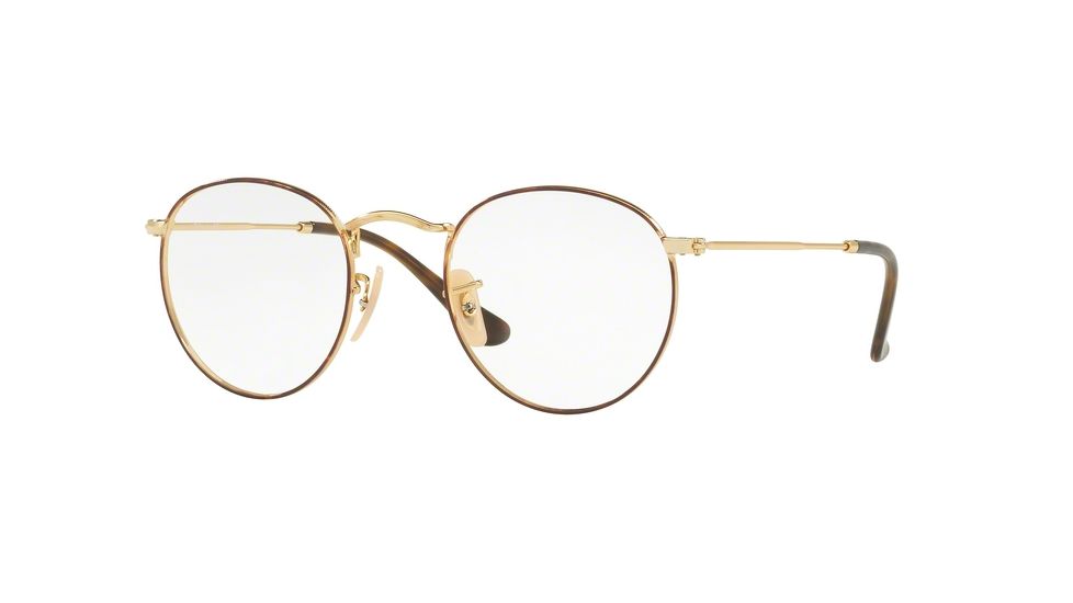 Ray-Ban ROUND METAL RX3447V Eyeglass Frames 2945-50 - Gold On Top Havana Frame