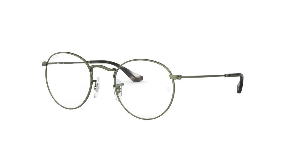 Ray-Ban ROUND METAL RX3447V Eyeglass Frames 3073-50 - Sand Trasparent Green