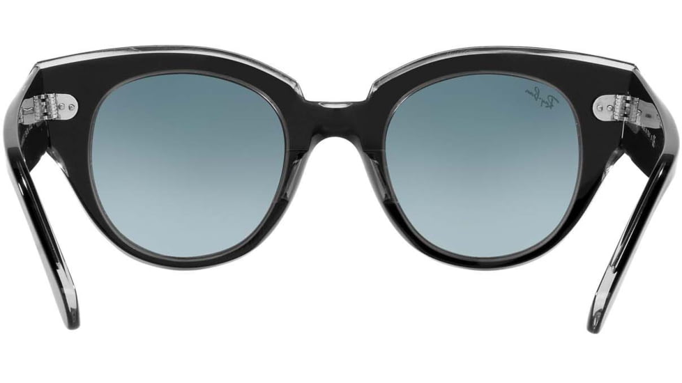Ray-Ban Roundabout RB2192 Sunglasses, Black On Transparent, 47, RB2192-12943M-47
