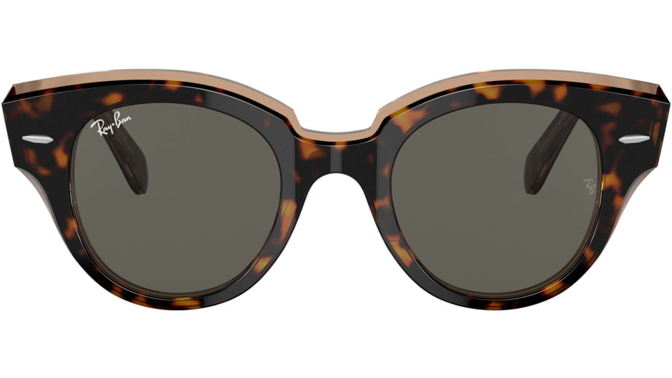 Ray-Ban Roundabout RB2192 Sunglasses, Havana On Transparent Brown, 47, RB2192-1292B1-47