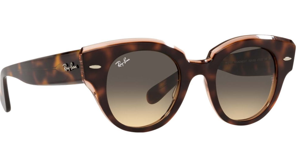Ray-Ban Roundabout RB2192 Sunglasses, Havana On Transparent Pink, 47, RB2192-1324BG-47