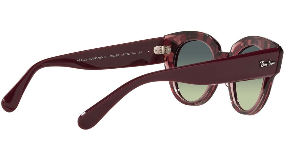 Ray-Ban Roundabout RB2192 Sunglasses, Havana On Transparent Purple, 47, RB2192-1323BH-47
