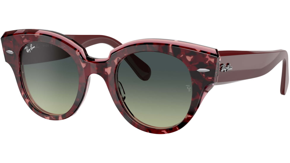 Ray-Ban Roundabout RB2192 Sunglasses, Havana On Transparent Purple, 47, RB2192-1323BH-47