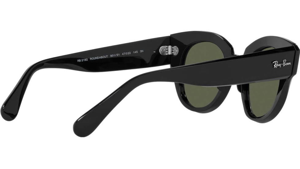Ray-Ban Roundabout RB2192F Sunglasses, Black, 47, RB2192F-901-31-47