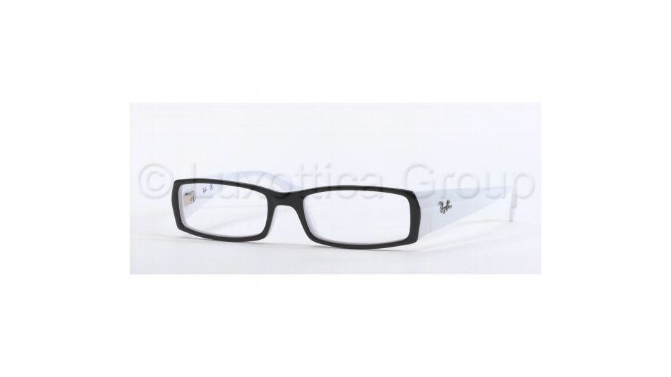 Ray-Ban RX 5076 Eyeglasses Styles - Black/White Edge Frame w/Non-Rx 50 mm Diameter Lenses, 2097-5016