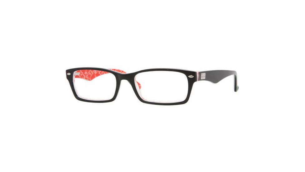 Ray-Ban Eyeglass Frames RX5206 2479-5400 - Top Black on Texture Red Frame, Demo Lens Lenses