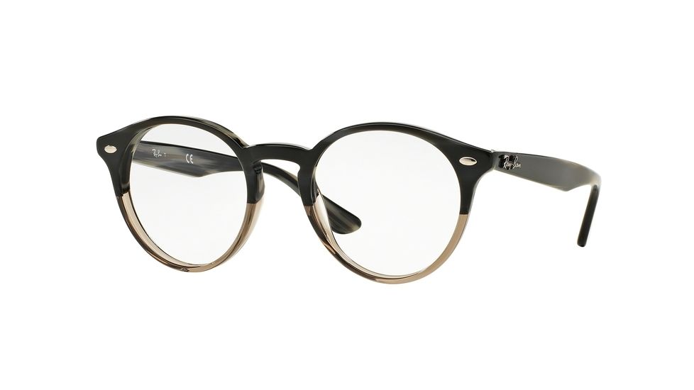 Ray-Ban RX2180V Bifocal Prescription Eyeglasses 5540-47 - Grey Horn Grad Trasp Grey Frame