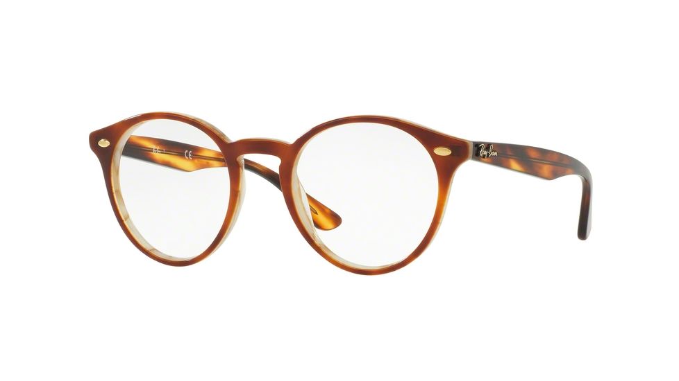 Ray-Ban RX2180V Bifocal Prescription Eyeglasses 5677-47 - Top Brown Havana/horn Beige Frame
