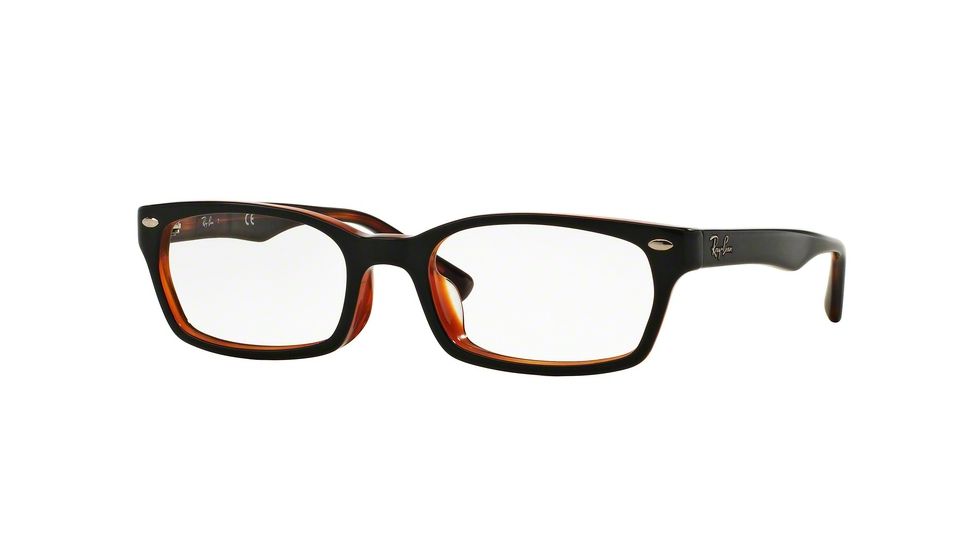 Ray-Ban RX5150F Progressive Prescription Eyeglasses 2044-52 - Top Black On Red Havana Frame
