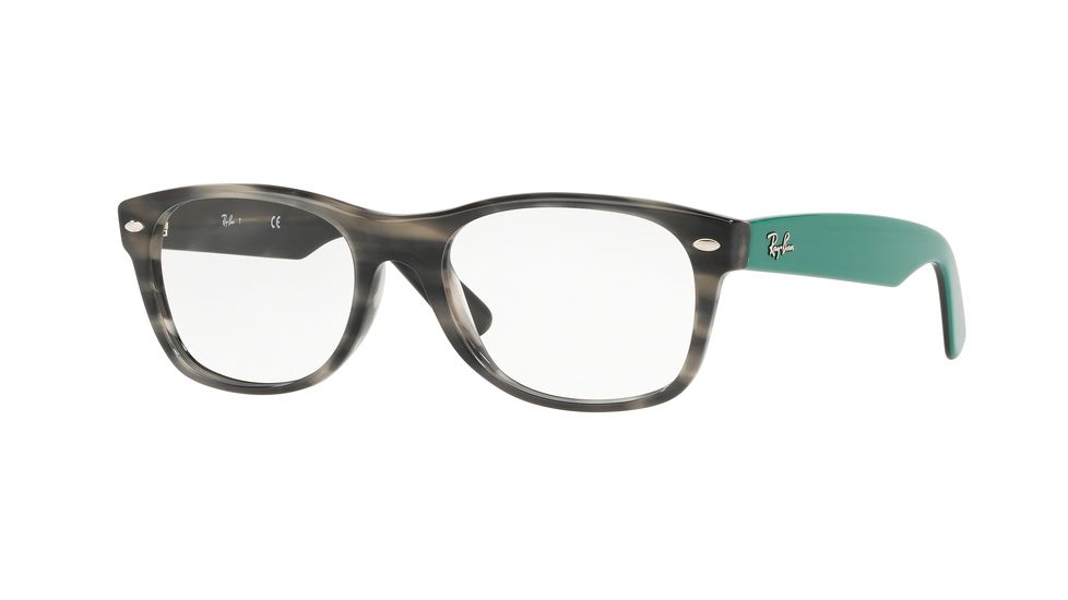 Ray-Ban New Wayfarer Eyeglasses RX5184 with Rx Prescription Lenses 5800-52 - Grey Green Havana Frame