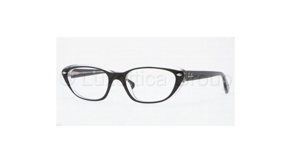 Ray-Ban RX5242 Progressive Prescription Eyeglasses 2034-5318 - Top Black On Transpare 