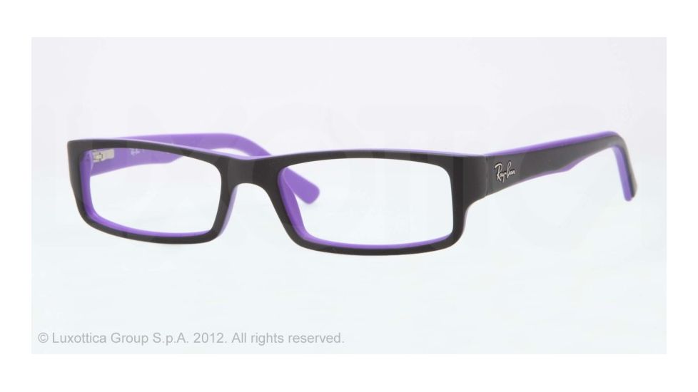 Ray-Ban RX5246 Prescription Eyeglasses 5223-50 - Top Black On Matte Violet Frame, Demo Lens Lenses