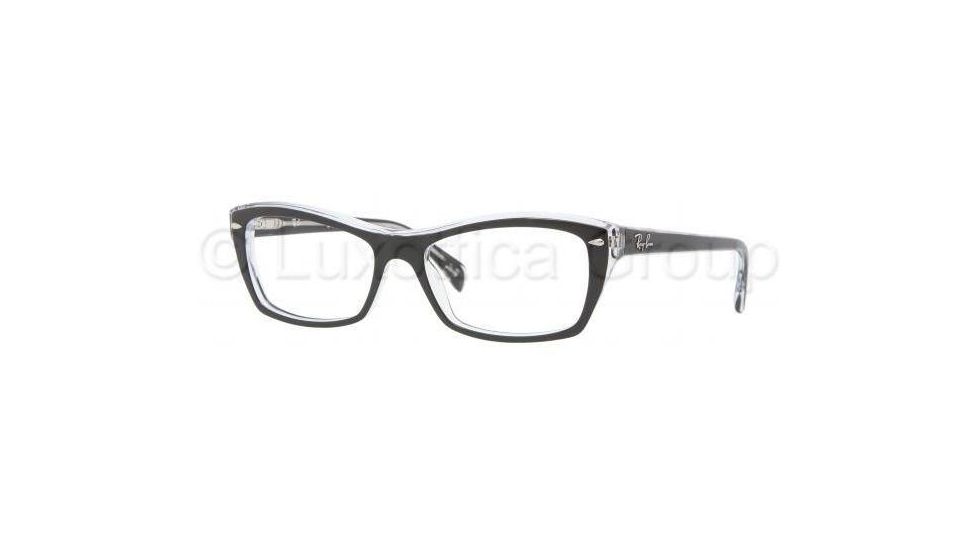 Ray-Ban RX5255 Progressive Prescription Eyeglasses 2034-5316 - Top Black On Transparent Frame